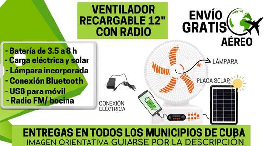 ventilador-de-mesa-recargable-eléctrico-y-solar-con-radio